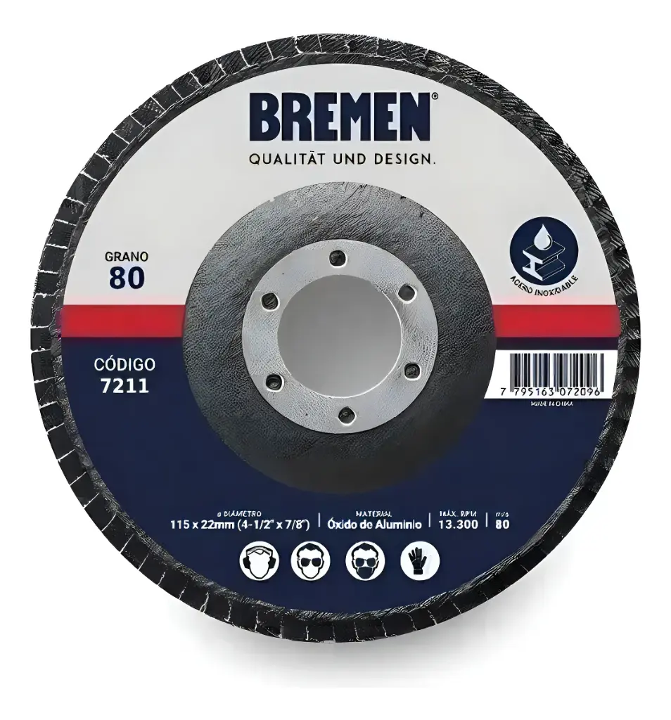 Bremen Disco Flap 4- 1/2 Aluminio x Unid.
