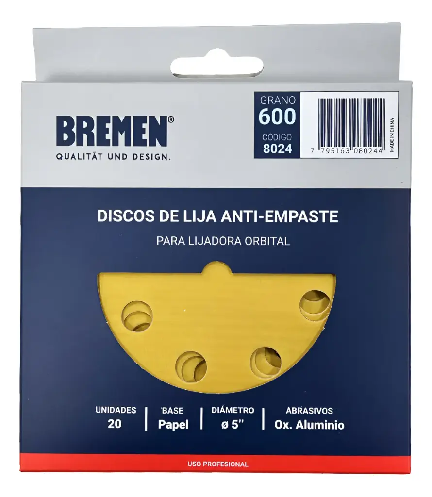 Bremen Disco De Lija Anti-Empaste P/ Lijadora 5"
