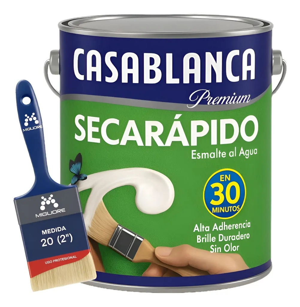 Combo Secarrapido Satinado Blanco 4 + Pincel