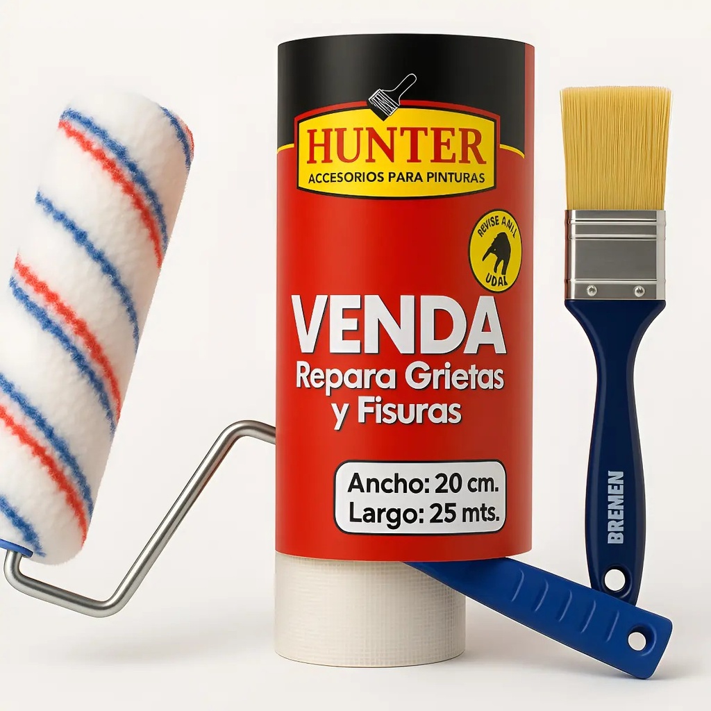 Combo Rodillo Ant 22 + Venda 20 + Pincel 15