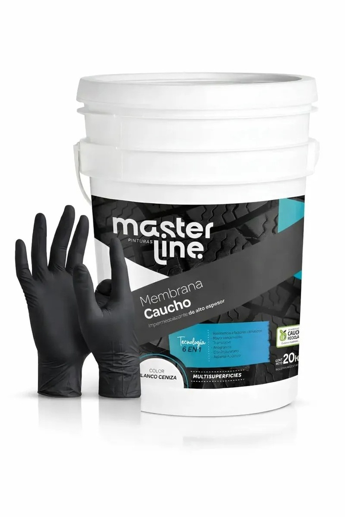 Combo Membrana Caucho Masterline Gris + Guantes
