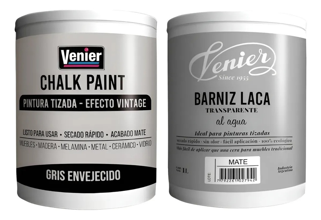 Combo Venier Chalk GRIS ENV + Laca Mate 