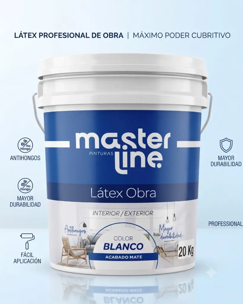 Latex Interior/Exterior Blanco 16 Lt / 20 Kg MasterLine 