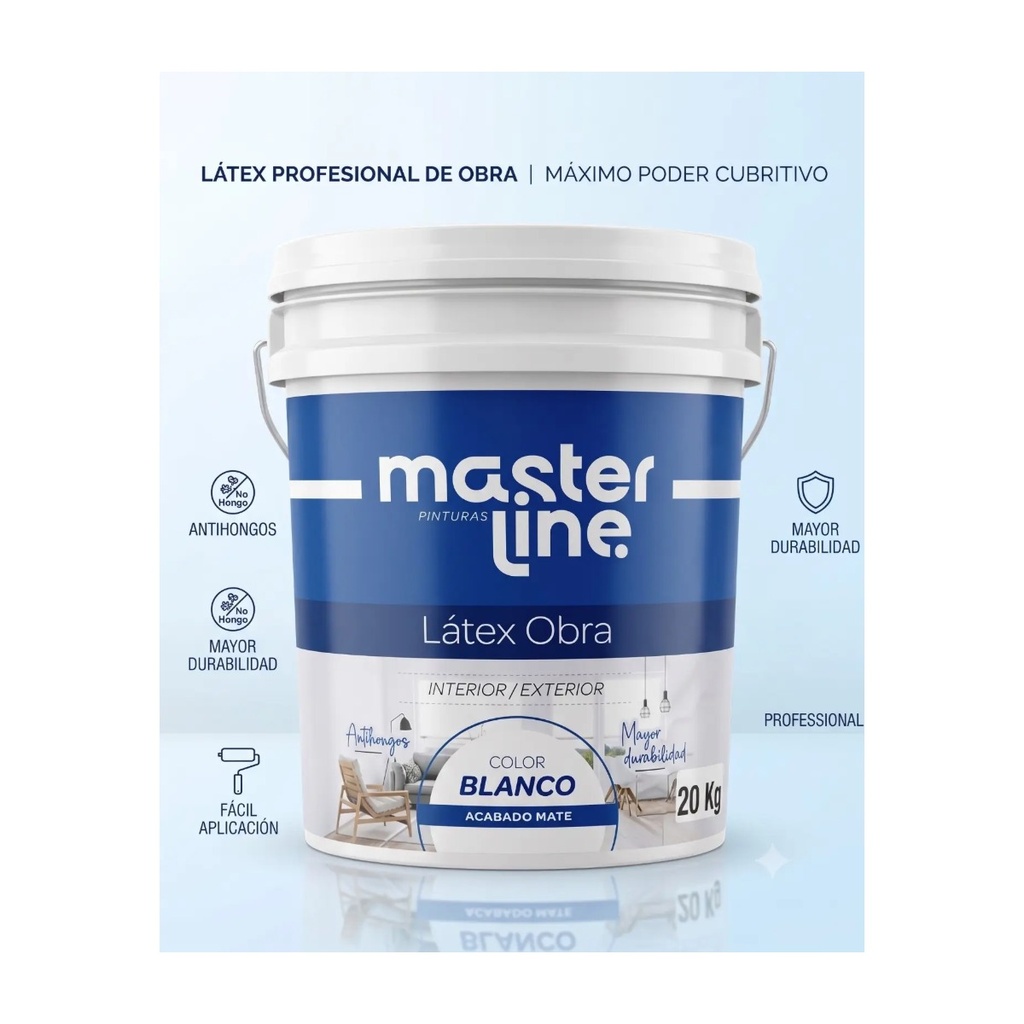 Latex Interior/Exterior Blanco 16 Lt / 20 Kg MasterLine 