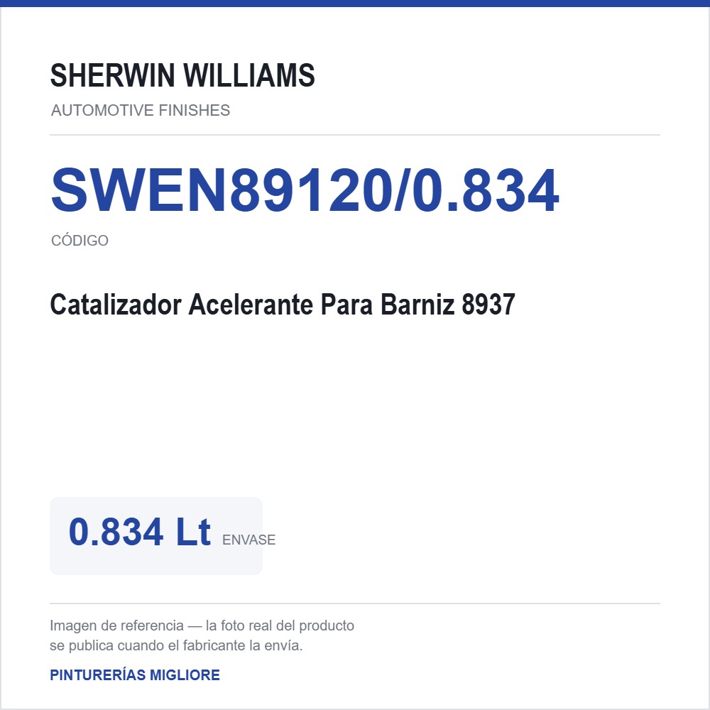 ZSWAF Catalizador Acelerante Para Barniz 8937 0.834 Lt