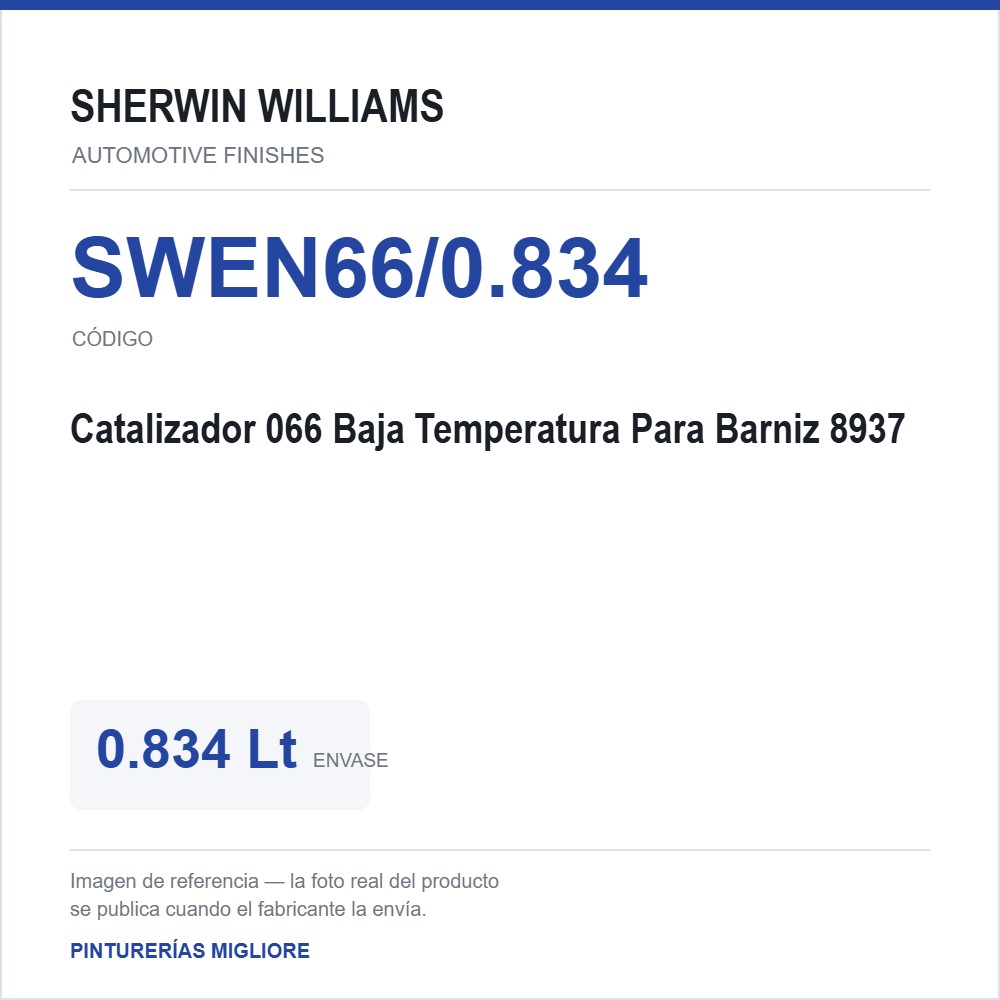 ZSWAF Catalizador 066 Baja Temperatura Para Barniz 8937 0.834 Lt