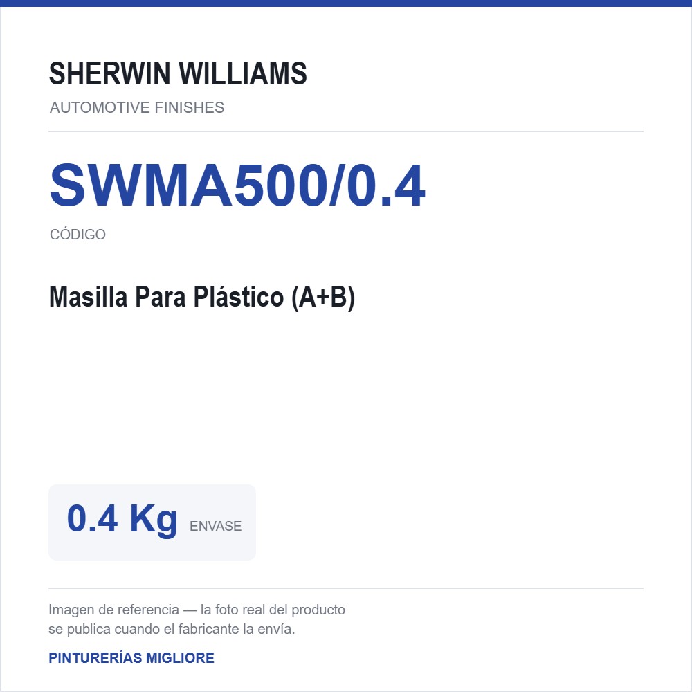 ZSWAF Masilla Para Plástico (A+B) 0.4 Kg