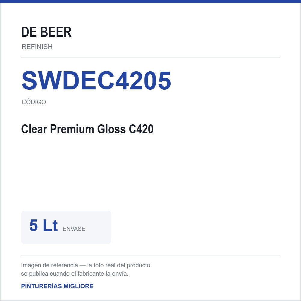 Debeer - (64500C420) Clear Premium Gloss C420 5 Lt