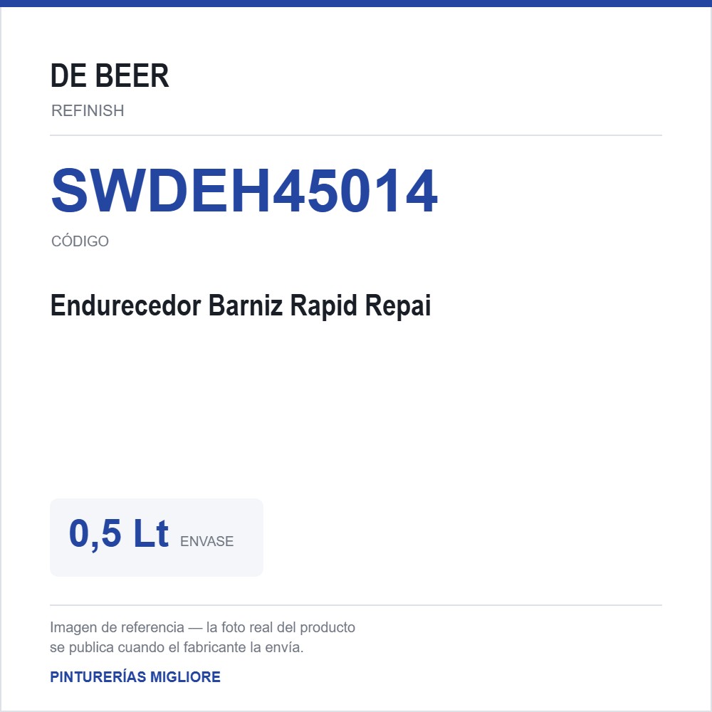 Debeer - (64660H450) Endurecedor Barniz Rapid Repai 0,5 Lt