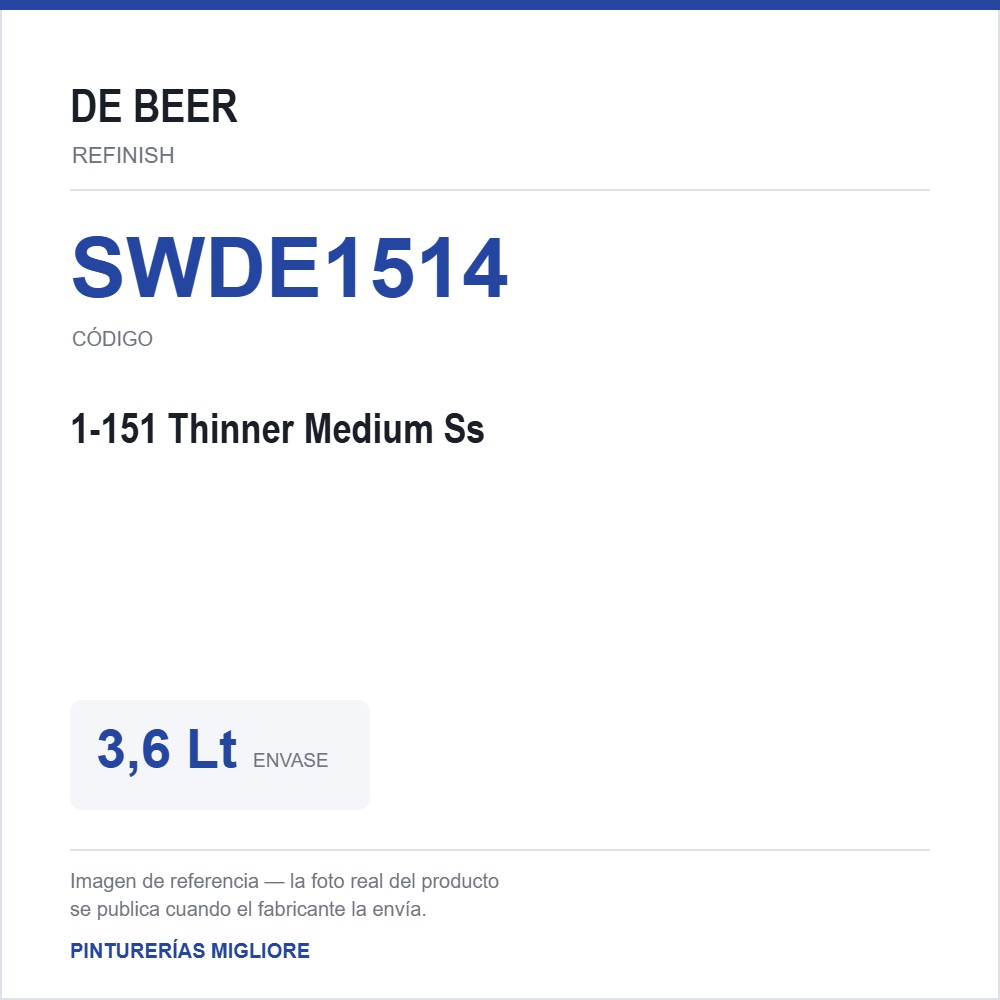 Debeer - 1-151 Thinner Medium Ss 3,6 Lt