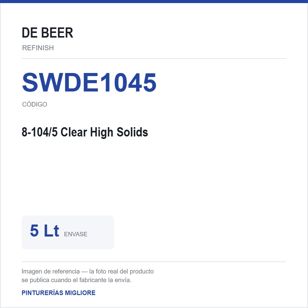 Debeer - 8-104/5 Clear High Solids 5 Lt