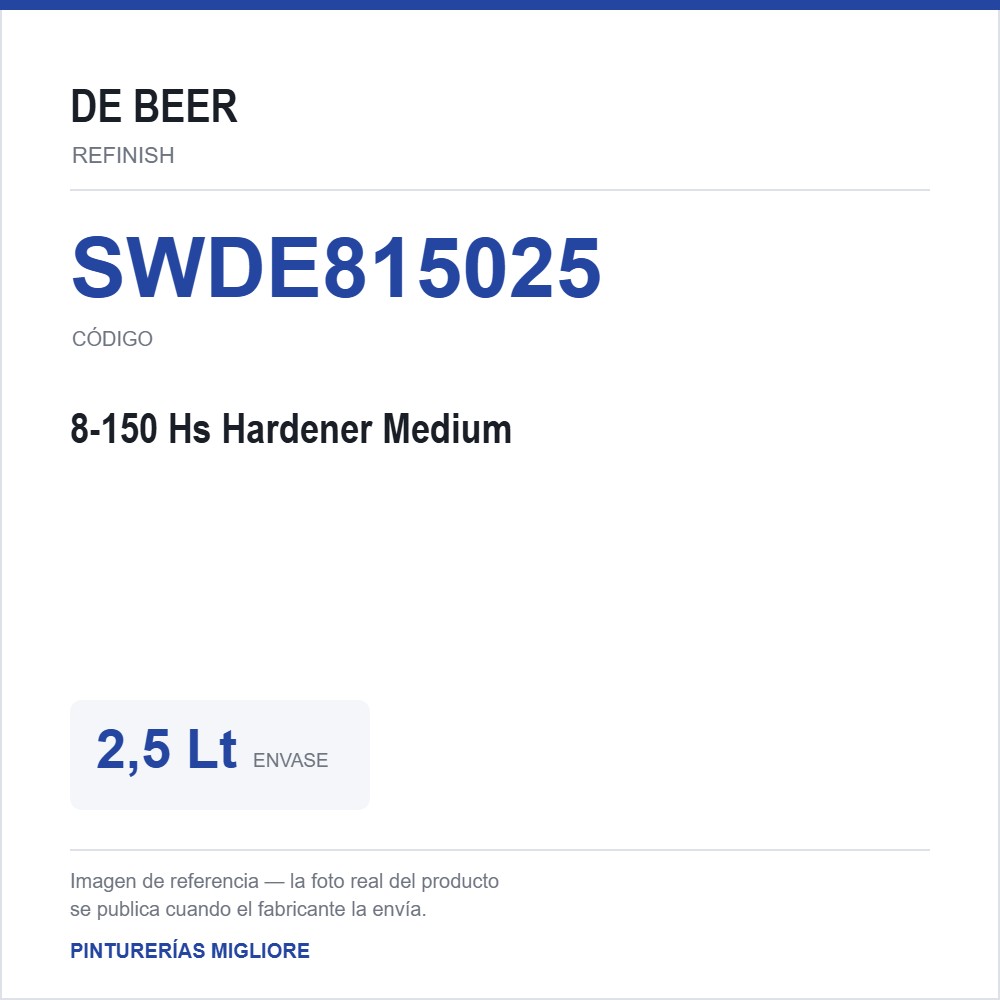 Debeer - 8-150 Hs Hardener Medium 2,5 Lt