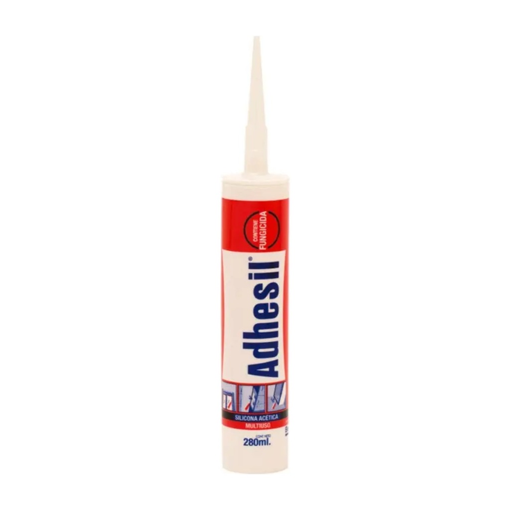 Silicona Acetica Con Funguicida 280Ml Adhesil