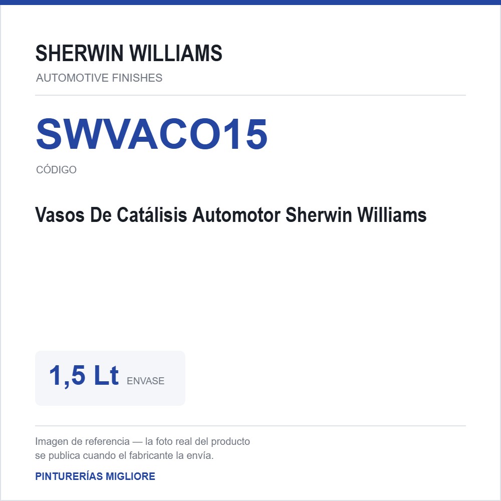 Vasos De Catálisis Automotor 1,5 L Sherwin Williams