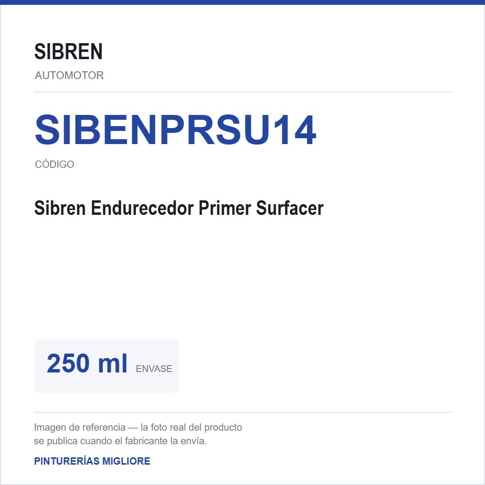 Sibren Endurecedor Primer Surfacer 250 Ml 
