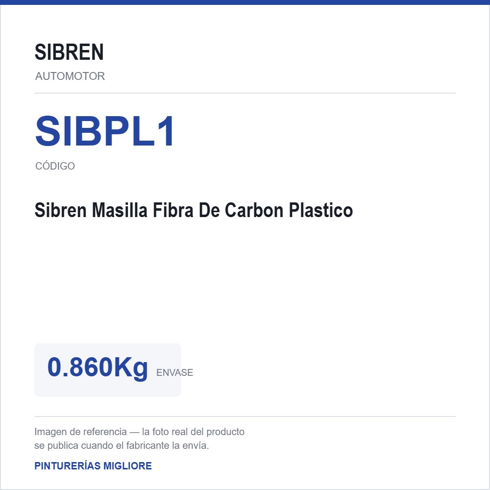 Sibren Masilla Fibra De Carbon Plastico 0.860Kg 
