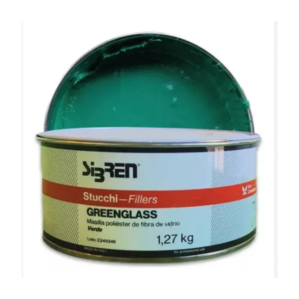 Sibren Masilla Fibra De Vidrio Green Glass 1.3Kg 