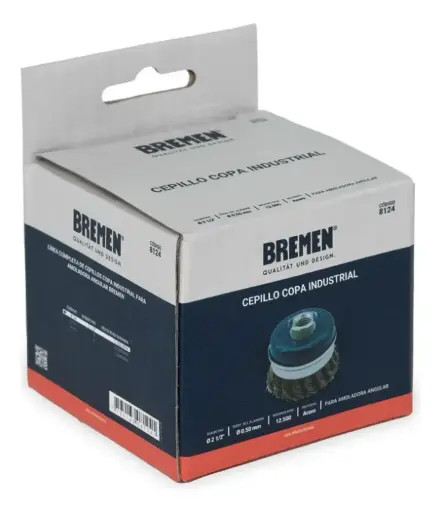 [BR8124] Bremen Cepillo Copa Industrial 2-1/2 Trenzado Am