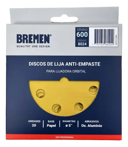 Bremen Disco De Lija Anti-Empaste P/ Lijadora 5"