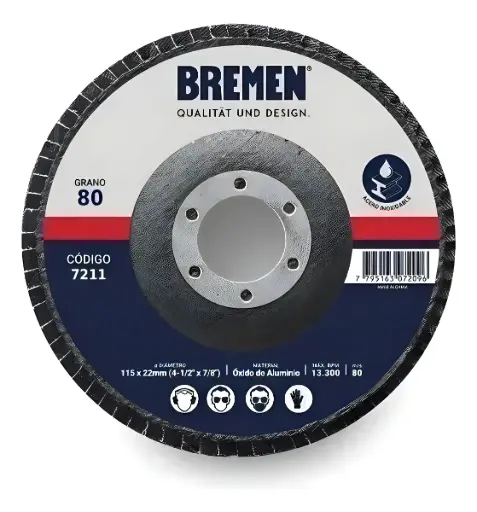 Bremen Disco Flap 4- 1/2 Aluminio x Unid.