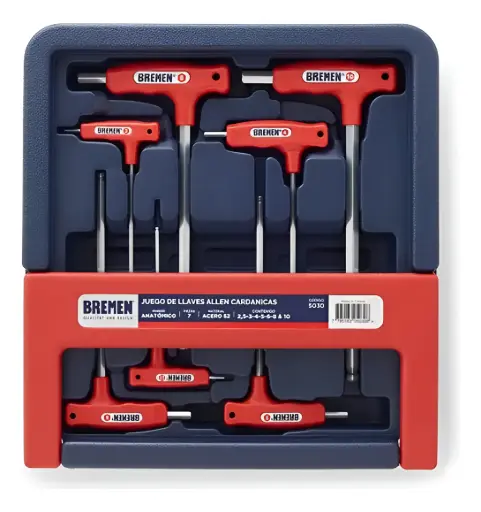 [BR5030] Bremen Llaves Allen X 7Pzs. Mango Anatomico-Serie