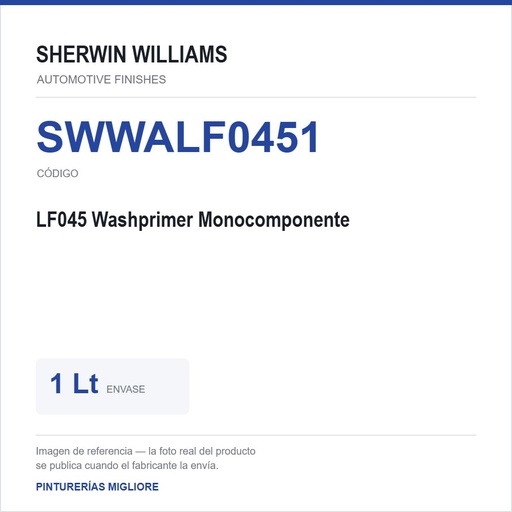 [SWWALF0451] ZSWAF LF045 Washprimer Monocomponente 1 Lt