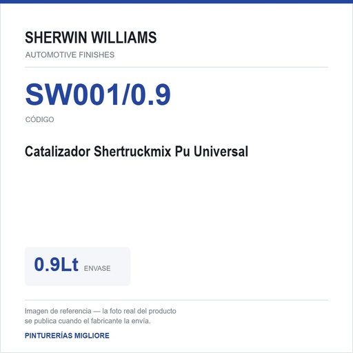 [SW001/0.9] ZSWAF Catalizador Shertruckmix Pu Universal 0.9Lt
