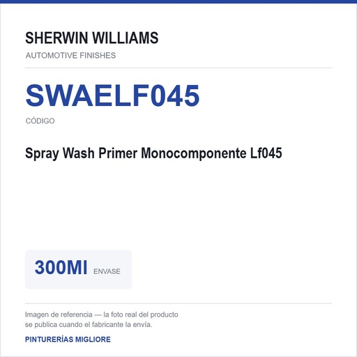 [SWAELF045] ZSWAF Spray Wash Primer Monocomponente Lf045 300Ml
