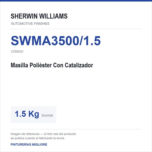 [SWMA3500/1.5] ZSWAF Masilla Poliéster Con Catalizador 1.5 Kg
