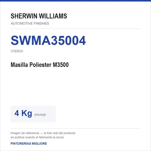 [SWMA35004] ZSWAF Masilla Poliester M3500 4 Kg
