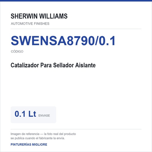 [SWENSA8790/0.1] ZSWAF Catalizador Para Sellador Aislante 0.1 Lt