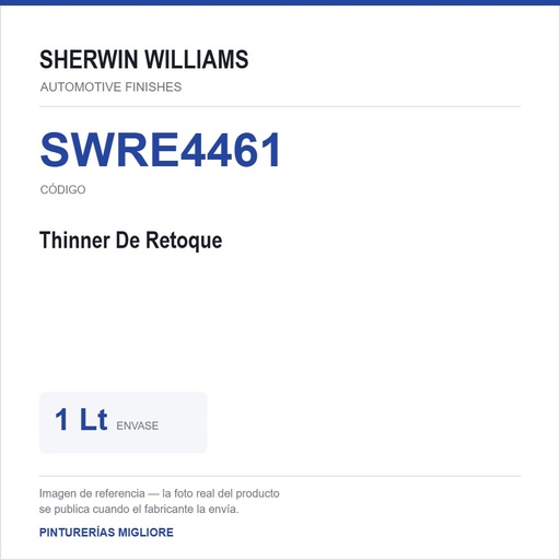 [SWRE4461] ZSWAF Thinner De Retoque 1 Lt