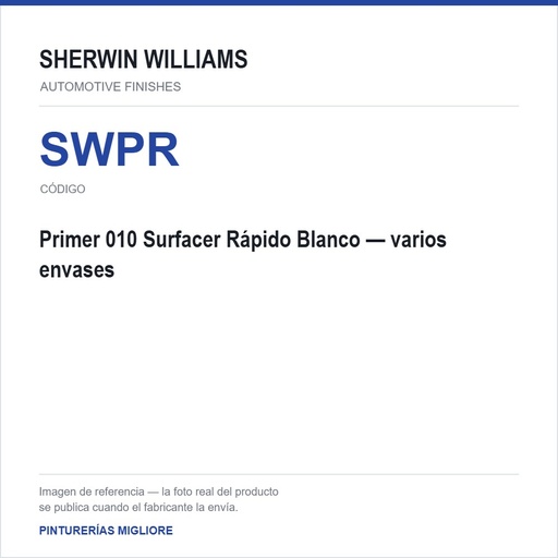 ZSWAF Primer 010 Surfacer Rápido Blanco