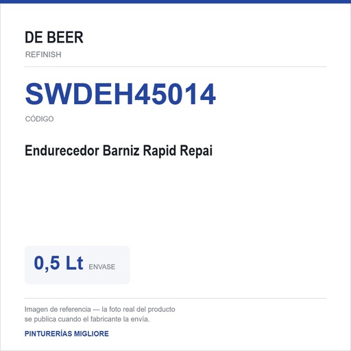[SWDEH45014] Debeer - (64660H450) Endurecedor Barniz Rapid Repai 0,5 Lt