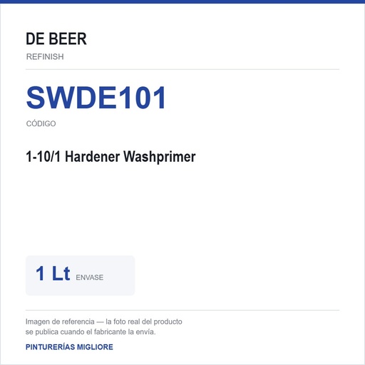 [SWDE101] Debeer - 1-10/1 Hardener Washprimer 1 Lt
