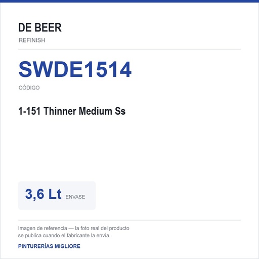 [SWDE1514] Debeer - 1-151 Thinner Medium Ss 3,6 Lt