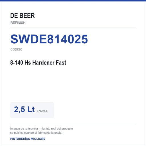 [SWDE814025] Debeer - 8-140 Hs Hardener Fast 2,5 Lt