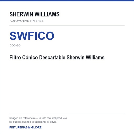 [SWFICO] Filtro Cónico Descartable Sherwin Williams