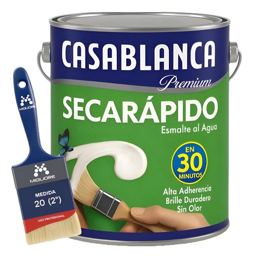 [COCAAGSA4] Combo Secarrapido Satinado Blanco 4 + Pincel