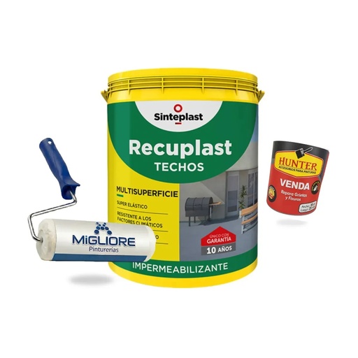 [CORETEBL20] Combo Recup Techos Bl 20 + Pincel + Rodillo