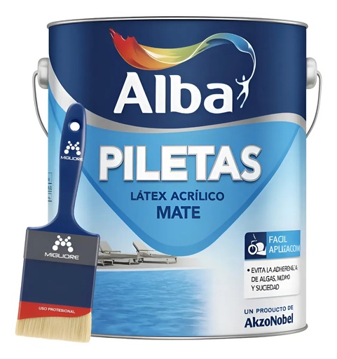 [COALPIAGBL4] Combo Alba Pileta Agua Bl 4 + Pincel