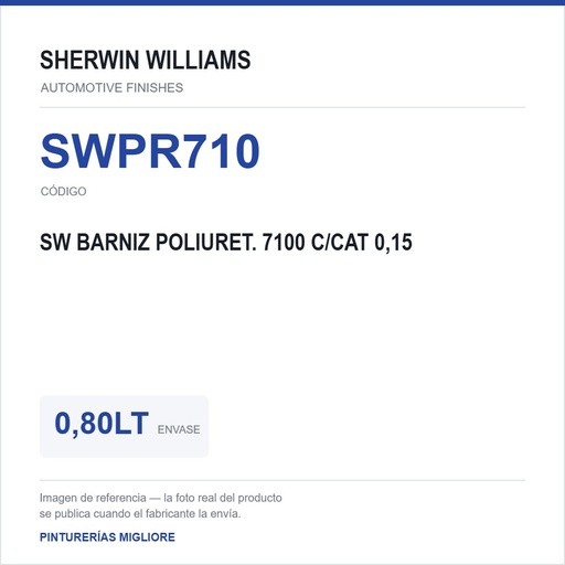[SWPR710] SW Kit POLIURET. 710 0,80LT C/CAT 0,15 