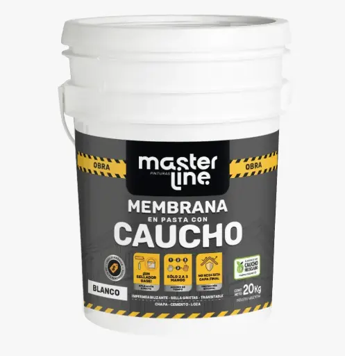 Membrana En Pasta Caucho Linea Obra 20 Kg Masterline 
