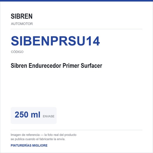 [SIBENPRSU14] Sibren Endurecedor Primer Surfacer 250 Ml 