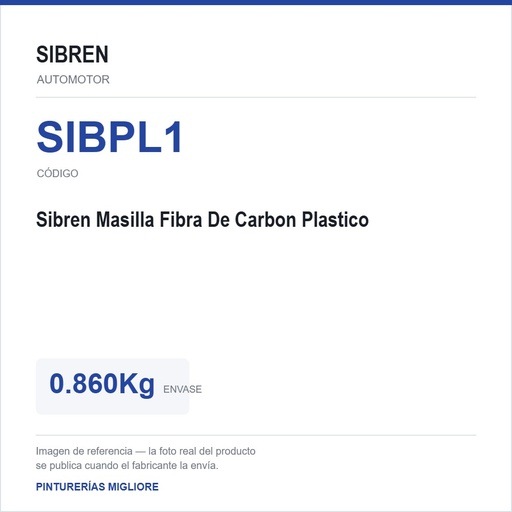 [SIBPL1] Sibren Masilla Fibra De Carbon Plastico 0.860Kg 